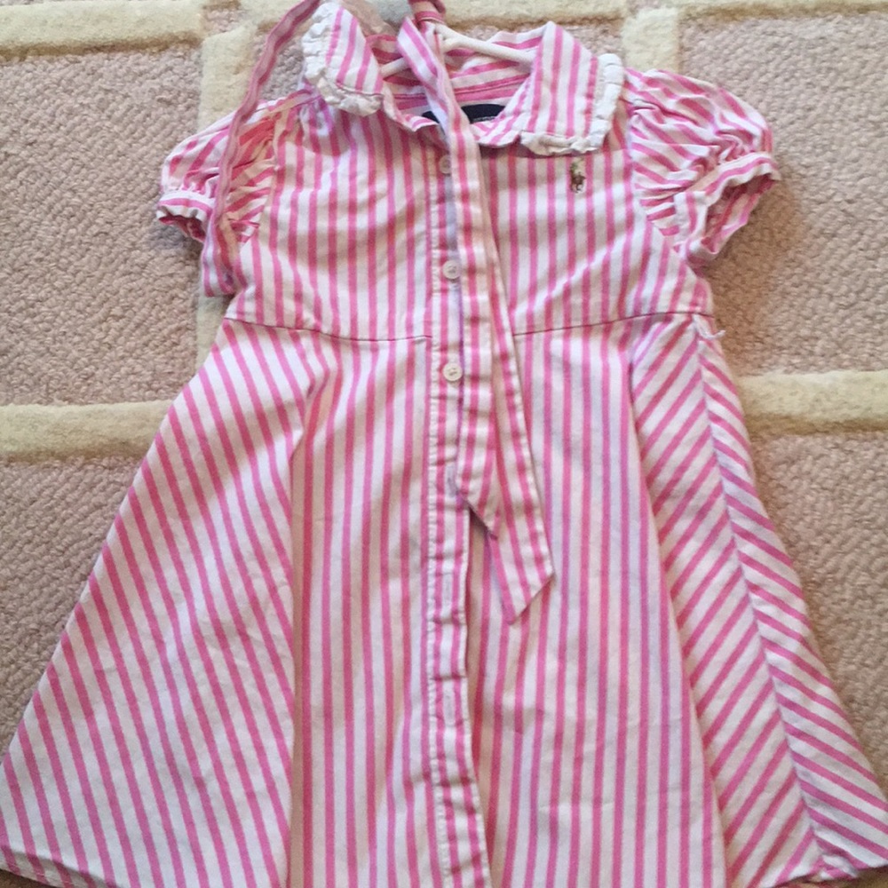 EUC Ralph Lauren Pink/White Dress 9M